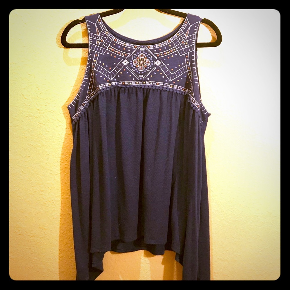 Boho Long Length Sleeveless Top Size XL